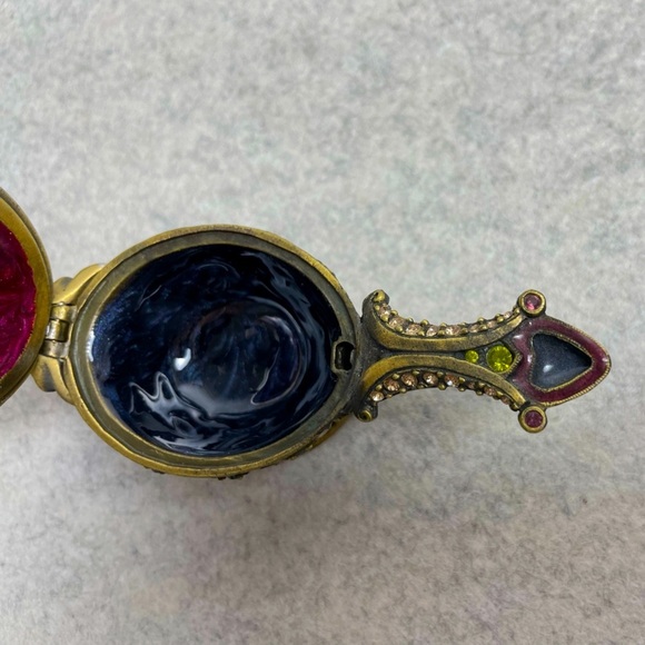 Enamel Crystal Aladdin Genie Lamp Trinket Box - Mint condition - Picture 4 of 9